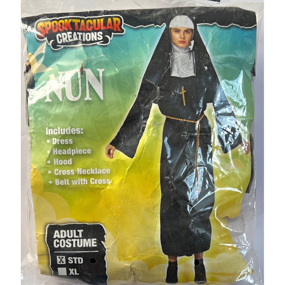Spooktacular Creations Nun Costume Complete Outfit Polyester Hood Size Medium